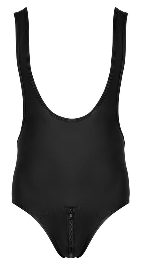 Body Schwarz mit Schritt-Reißverschluss