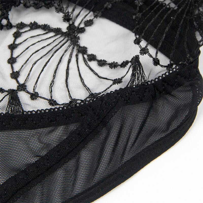 Body Transparenter Body mit Lochspitze Schwarz L/XL