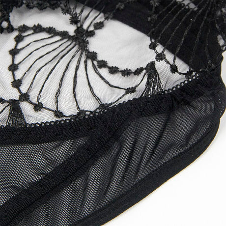 Body Transparenter Body mit Lochspitze Schwarz L/XL