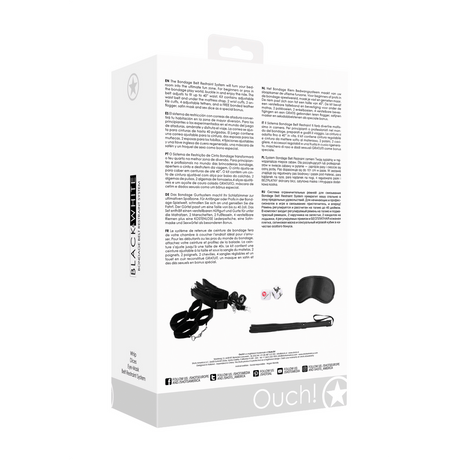 Bondage-Set Ouch für das Bett mit Peitsche und Augenmaske Schwarz – Ansicht 3