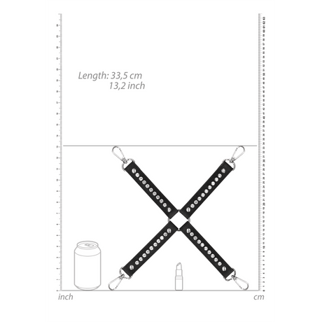 Bondage-Kreuz Ouch mit Glassteinen Schwarz 34 cm – Ansicht 5