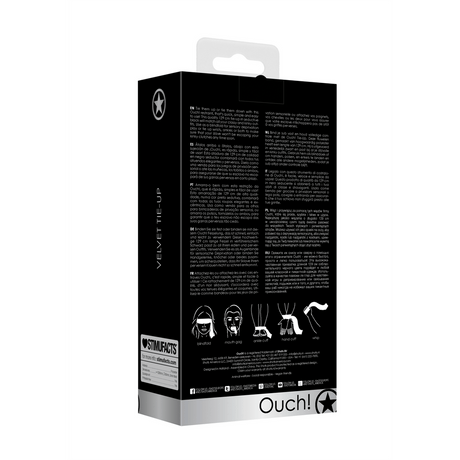 Bondage-Band Ouch aus Samt Schwarz 129 cm – Ansicht 3
