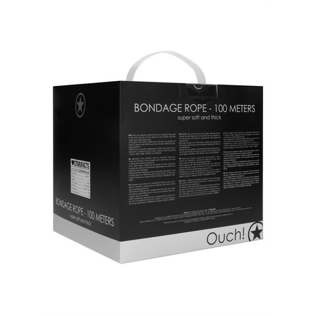 Bondage-Seil Ouch auf der Rolle Schwarz 100 m – Ansicht 3