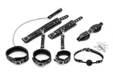 Bondage-Set 10-teilig Büffelleder Schwarz