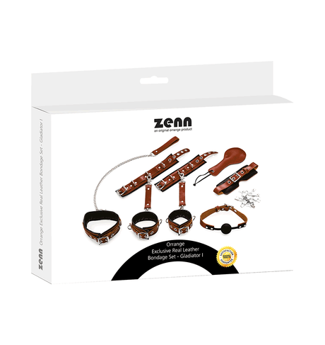 Bondage-Set 8-teilig braun-schwarz