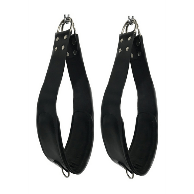 Bondage-Stützschlaufen aus Leder Schwarz 102 cm