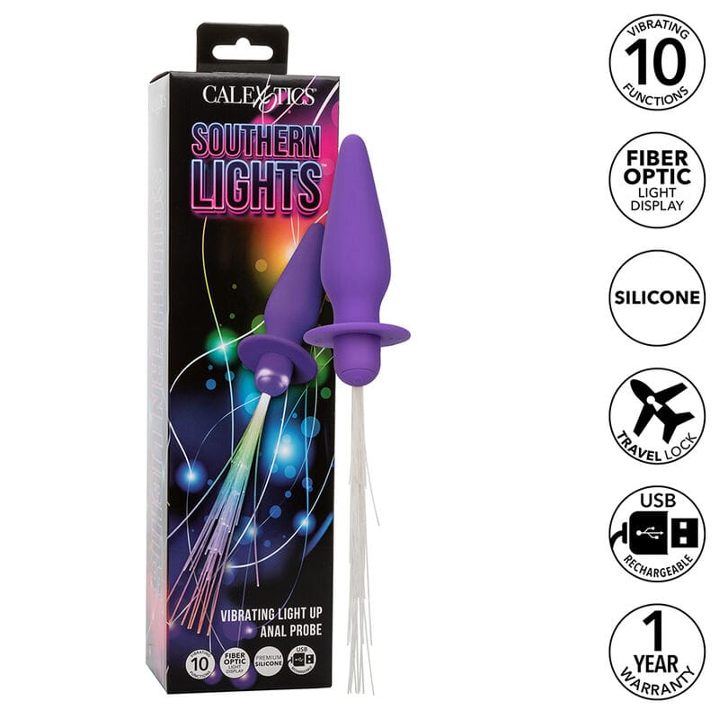 Calexotics - Southern Lights Light Up Leuchtende Analstecker 10 Vibrationen Silikon Lila