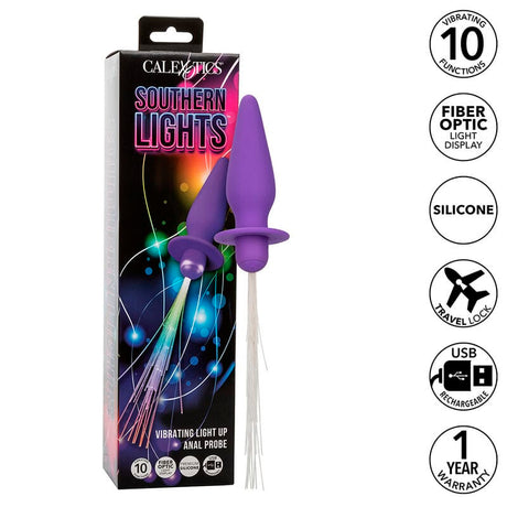 Calexotics - Southern Lights Light Up Leuchtende Analstecker 10 Vibrationen Silikon Lila