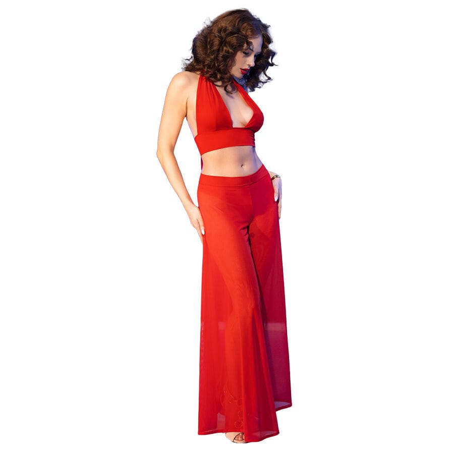 Dessous-Set Rotes Top- und Hosenset M.1