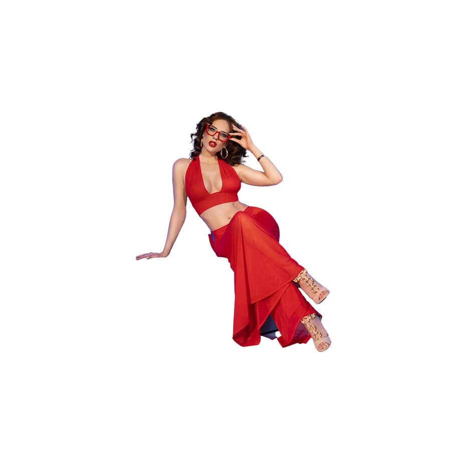 Dessous-Set Rotes Top- und Hosenset S.3