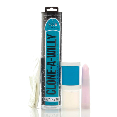 Clone-A-Willy Penisabdruckset mit Vibration - blau - Leuchtet im Dunkeln