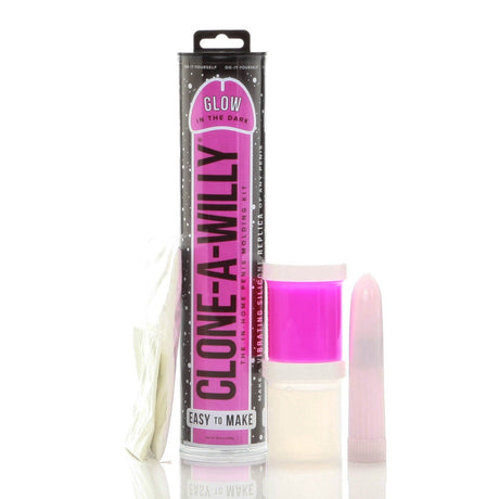 Clone-A-Willy Penisabdruckset mit Vibration - pink - Leuchtet im Dunkeln