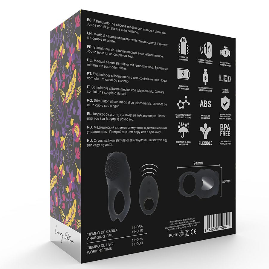 Colosseo Vibro-Penisring mit Fernbedienung Schwarz – Ansicht 8