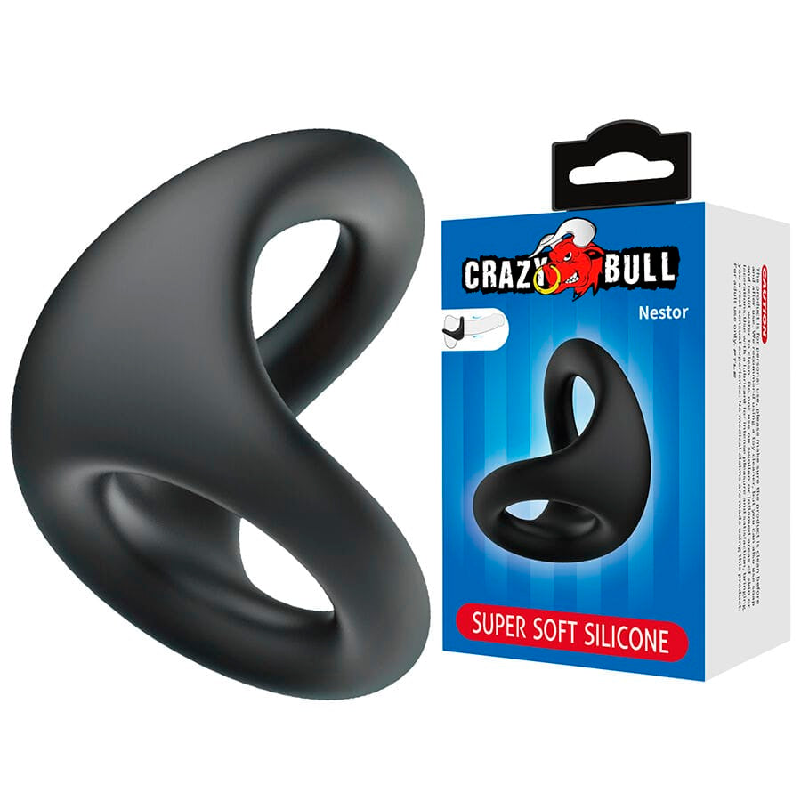 Penisring Nestor Ergonomischer Penis- und Hodenring Schwarz