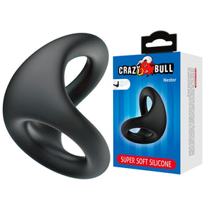 Penisring Nestor Ergonomischer Penis- und Hodenring Schwarz