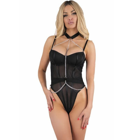 Dessous-Set Melisenda Bademantel + Hemd + String Schwarz S Modell 4