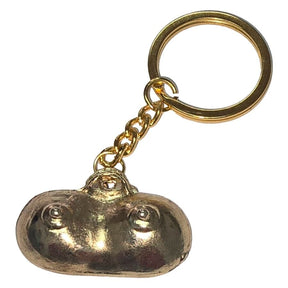 Diablo Picante - Goldener Metall-Schlüsselanhänger mit Brüsten