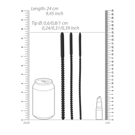 Dilator-Set Ouch aus Silikon dreiteilig Schwarz 24 x Ø 1 cm – Ansicht 3
