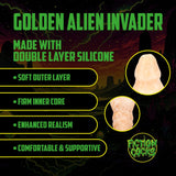 Dildo Alien Invader aus Silikon Gold 22 x Ø 5,5 cm – Ansicht 3