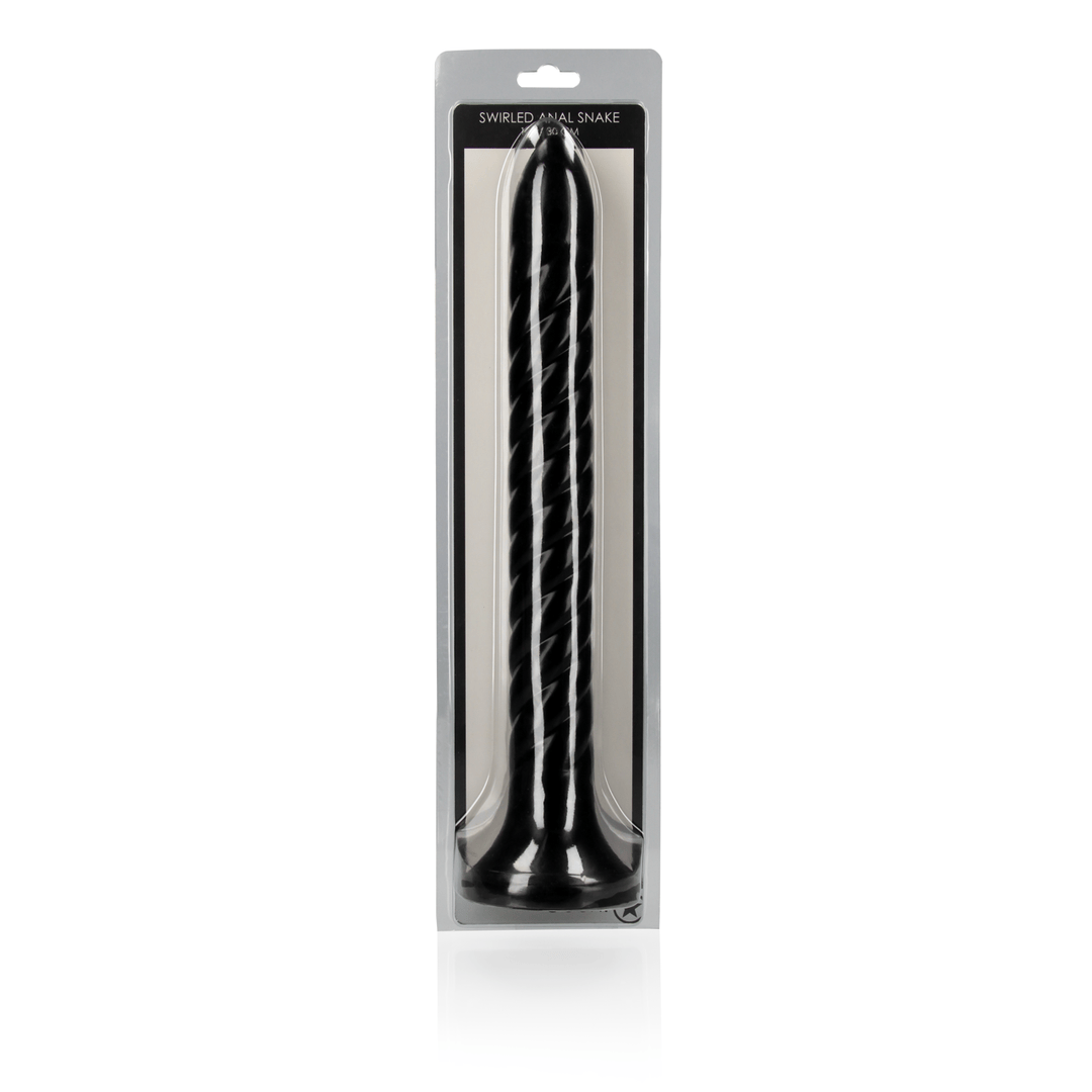 Dildo Ouch Anal Snake gedreht aus PVC Schwarz 30 x Ø 3,6 cm – Ansicht 2