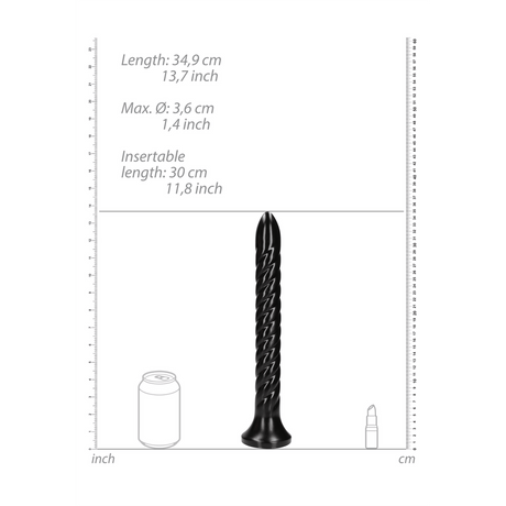 Dildo Anal Snake gedreht Schwarz 30 x Ø 3,6 cm – Ansicht 3