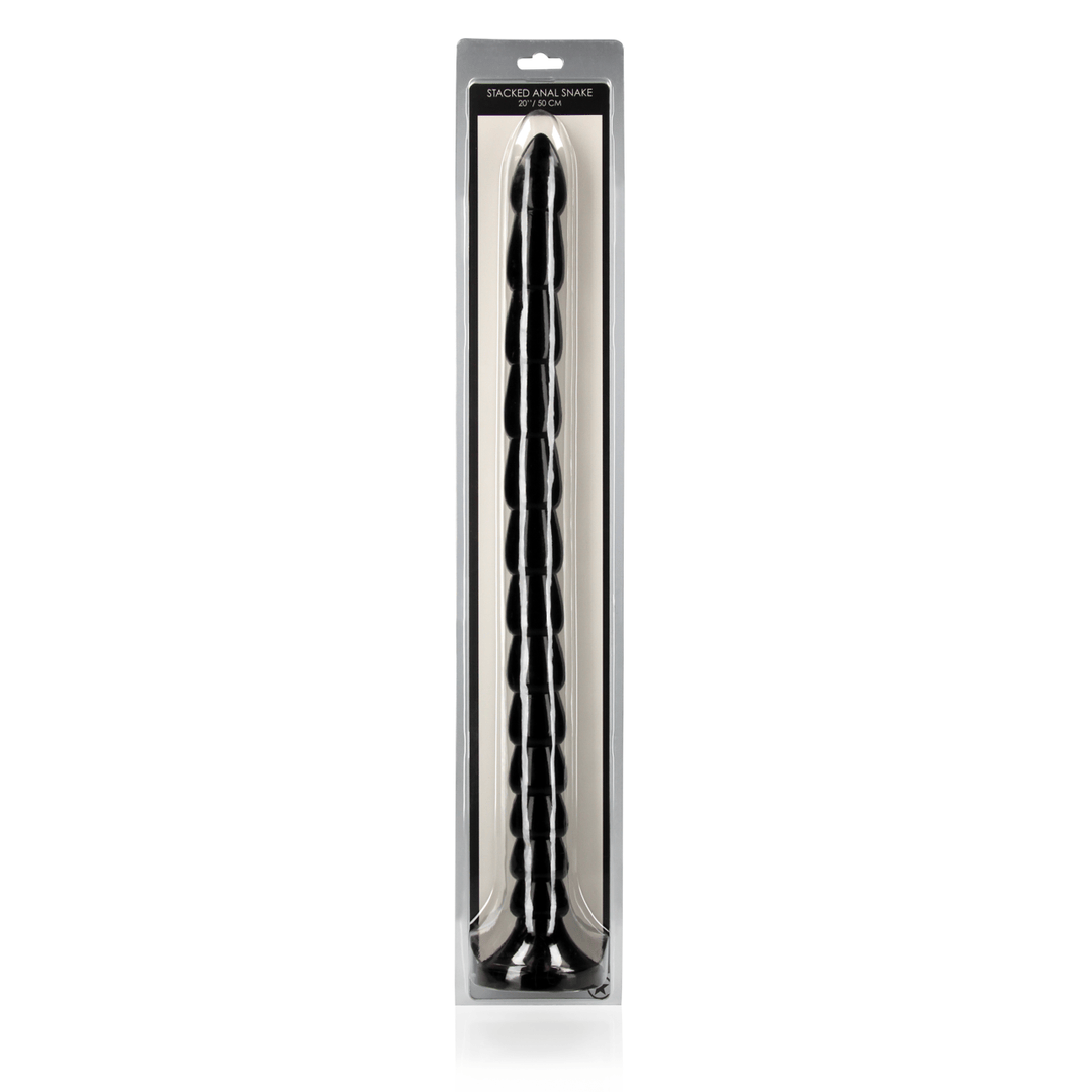 Dildo Ouch Anal Snake gestapelt aus PVC Schwarz 50 x Ø 3,5 cm – Ansicht 2