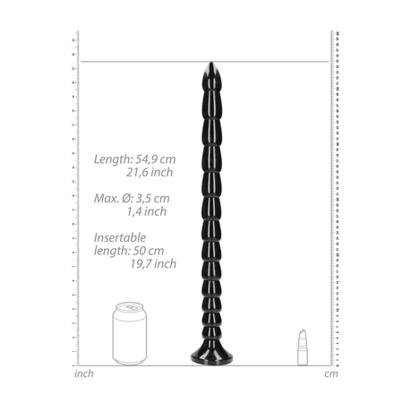 Dildo Anal Snake gestapelt Schwarz 50 x Ø 3,5 cm – Ansicht 4