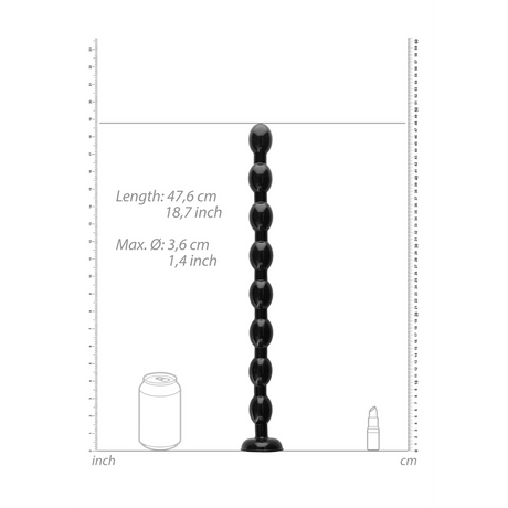 Dildo Ouch Ass Snake mit Perlen aus PVC Schwarz 47 x Ø 3,6 cm – Ansicht 3