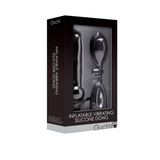 Dildo Ouch aufblasbar mit Vibration aus Silikon Schwarz Ø 4,6 cm – Ansicht 2