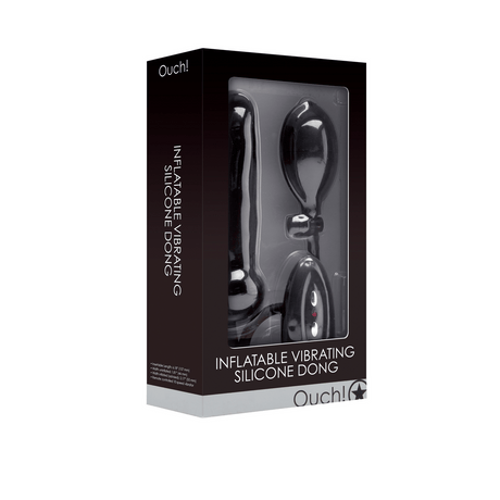 Dildo aufblasbar mit Vibration Silikon Schwarz Ø 4,6 cm – Ansicht 2
