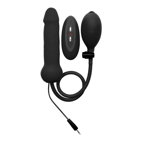 Dildo aufblasbar mit Vibration Silikon Schwarz Ø 4,6 cm