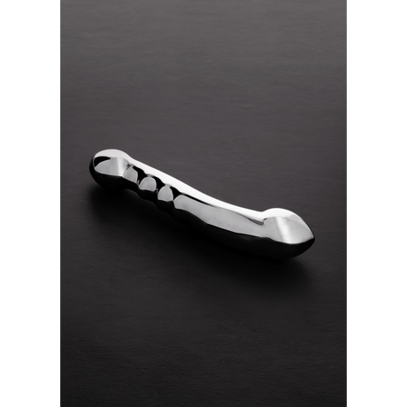 Dildo aus Edelstahl Elf zweiseitig Silber 27 cm