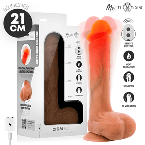 Dildo Bradley aus Silikon mit Vibration, Wärmefunktion und Fernbedienung 21 cm Ø 4,2 cm
