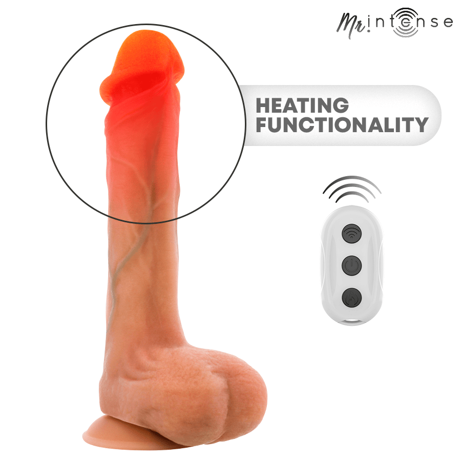 Dildo Bradley aus Silikon mit Vibration, Wärmefunktion und Fernbedienung 21 cm Ø 4,2 cm – Ansicht 6