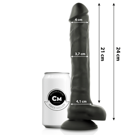 Dildo Cocksil Biegsam Schwarz 24 x 4,1 cm