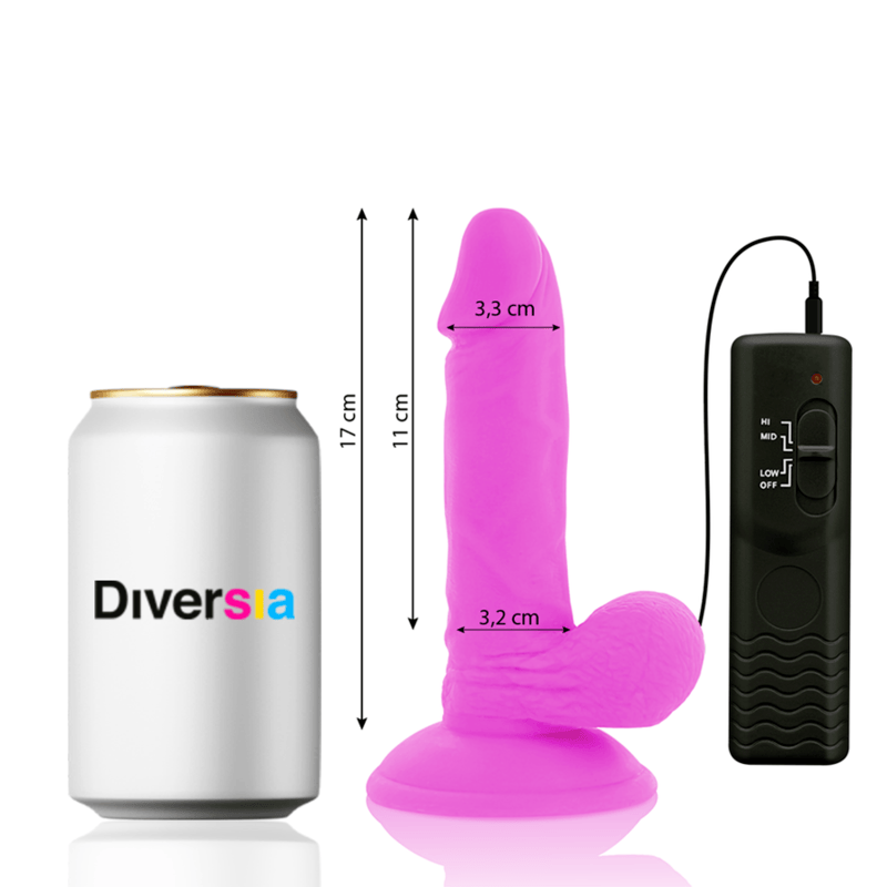 Dildo flexibel vibrierend Lila 17 x 3,3 cm – Ansicht 2