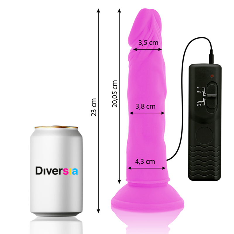 Dildo flexibel vibrierend Lila 23 x 4,3 cm – Ansicht 2