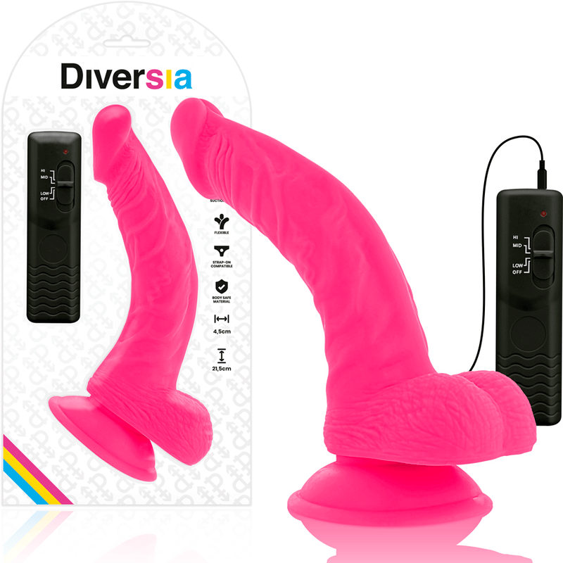 Dildo flexibel vibrierend Rosa 21,5 x 4,5 cm