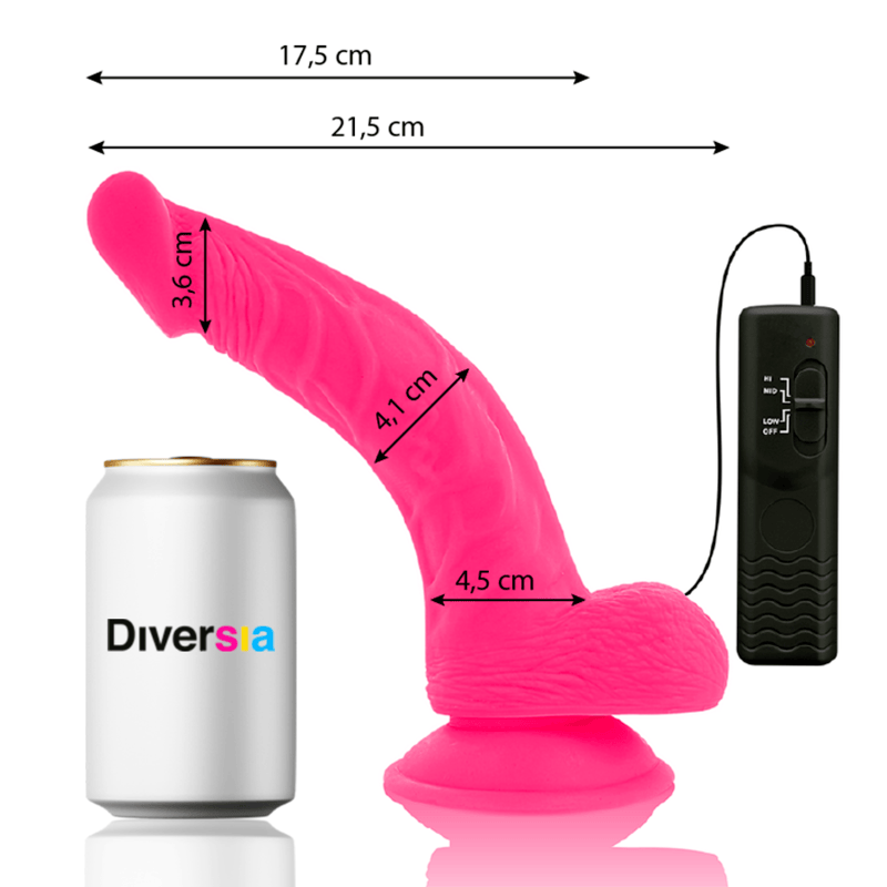 Dildo flexibel vibrierend Rosa 21,5 x 4,5 cm – Ansicht 2