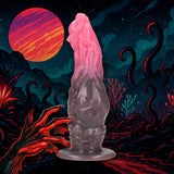 Dildo Hellspawn aus Silikon Rosa-Grau 20 x Ø 6 cm – Ansicht 4
