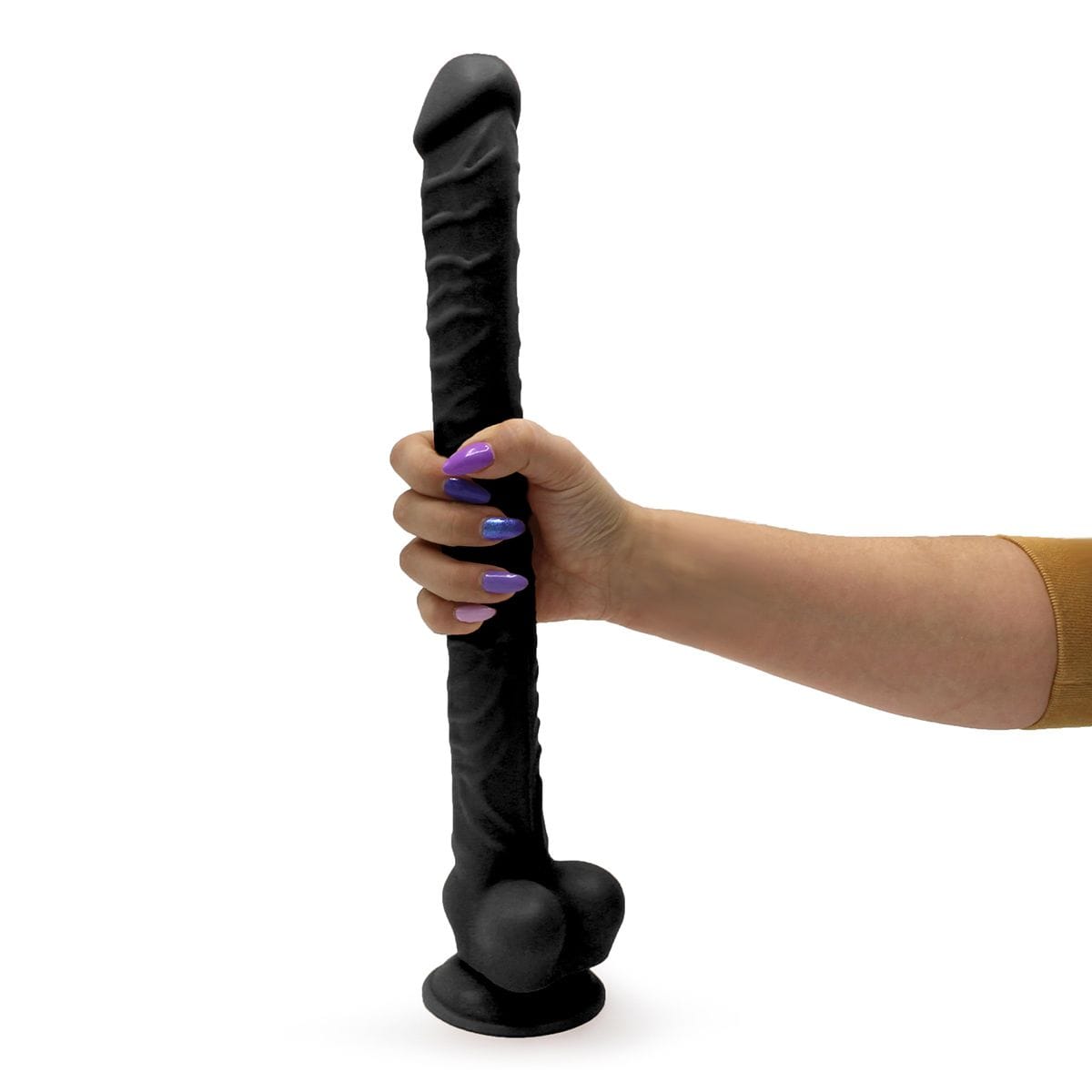Dildo lang und dünn 40 x 3,7 cm Schwarz