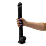 Dildo lang und dünn 40 x 3,7 cm Schwarz