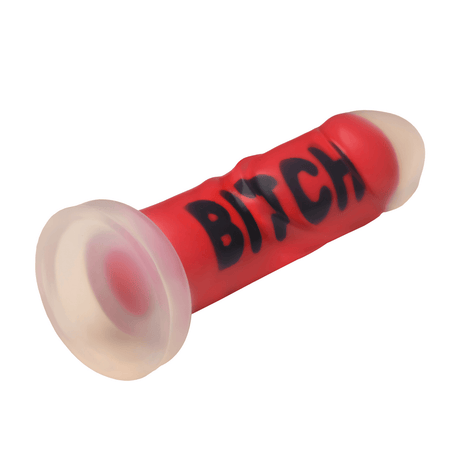 Dildo Master Series Bitch mit Schriftzug Silikon Rot 17,3 x Ø 4,6 cm – Ansicht 4