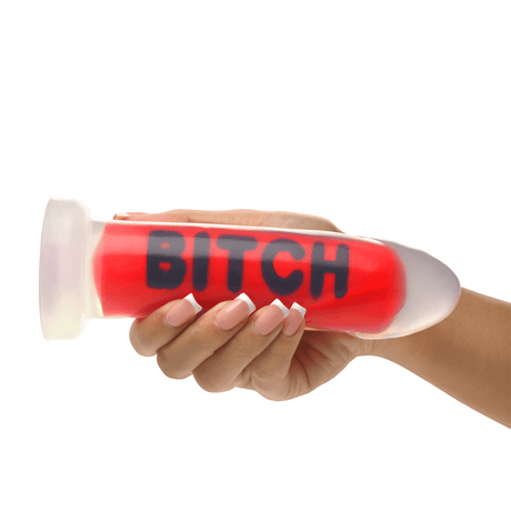 Dildo Master Series Bitch mit Schriftzug Silikon Rot 17,3 x Ø 4,6 cm – Ansicht 5