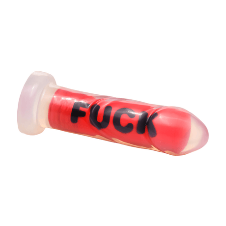 Dildo Master Series Fuck mit Schriftzug Silikon Rot 17,3 x Ø 4,6 cm – Ansicht 4