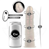 Dildo mit Saugnäpfen Lichtern und Vibration mit Fernbedienung Weiss Weiß 19,5 cm