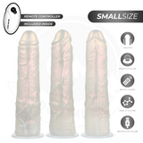 Dildo mit Saugnäpfen Lichtern und Vibration mit Fernbedienung Weiss Weiß 19,5 cm