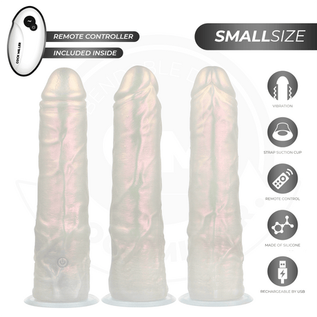 Dildo mit Saugnäpfen Lichtern und Vibration mit Fernbedienung Weiss Weiß 19,5 cm