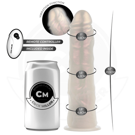 Dildo mit Saugnäpfen Lichtern und Vibration mit Fernbedienung Weiss Weiß 20,5 cm