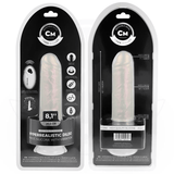 Dildo mit Saugnäpfen Lichtern und Vibration mit Fernbedienung Weiss Weiß 20,5 cm